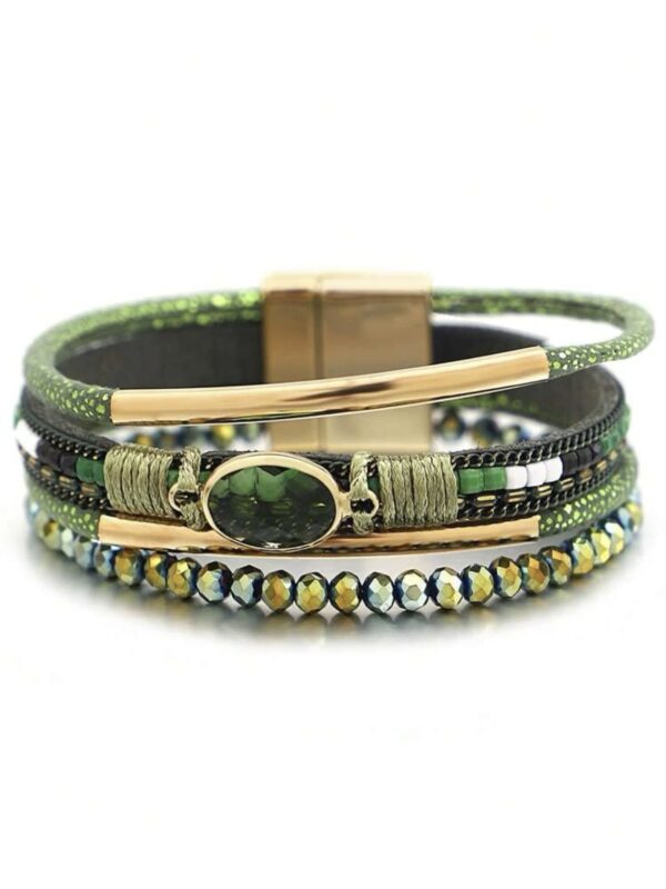 Bracelete Verde Couro - Image 3