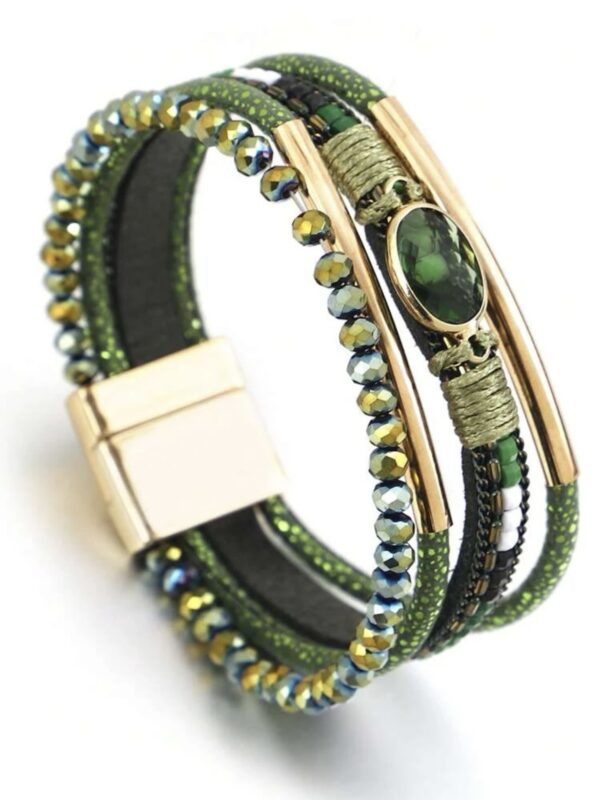 Bracelete Verde Couro - Image 2