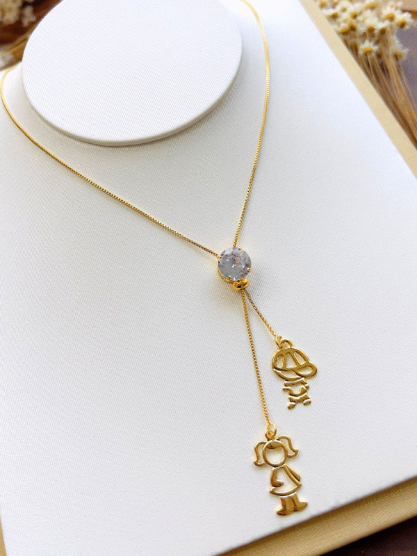 Colar Gravata Casal Ouro - Imagem 3