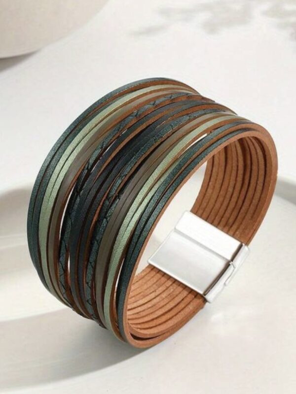 Bracelete Couro Mix Cores (Opções de Cores)