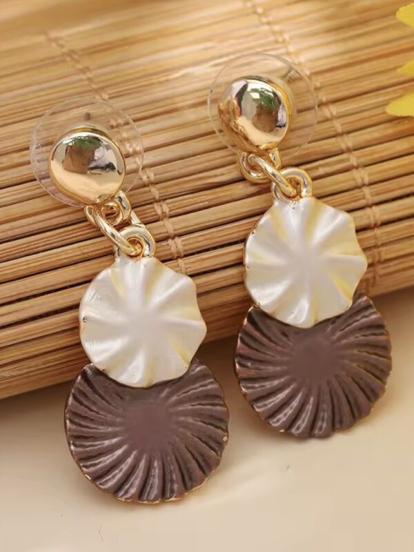 Conjunto Colar e Brincos Círculos Marrons - Imagem 3