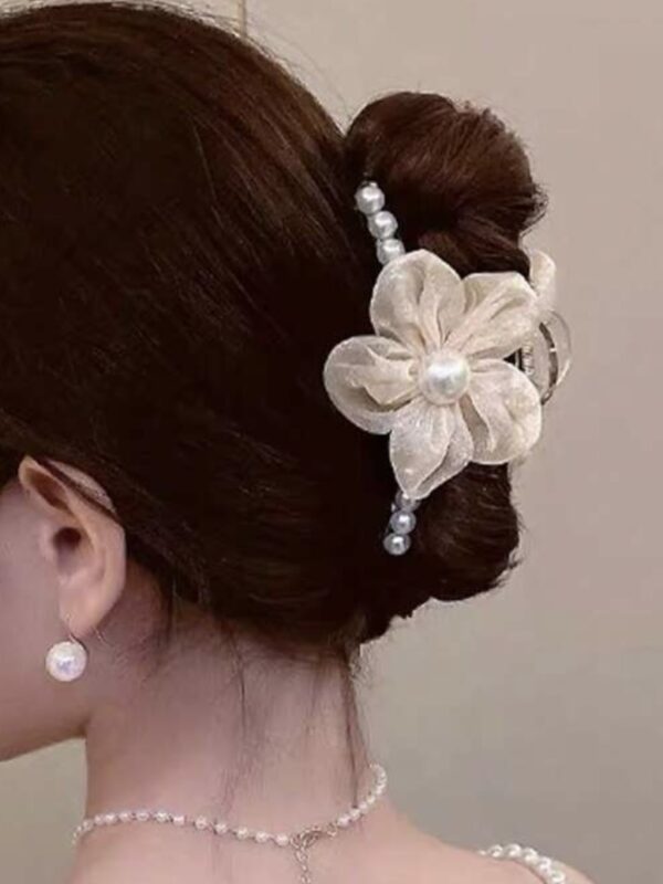 Presilha Flor Organza e Pérolas - Imagem 3