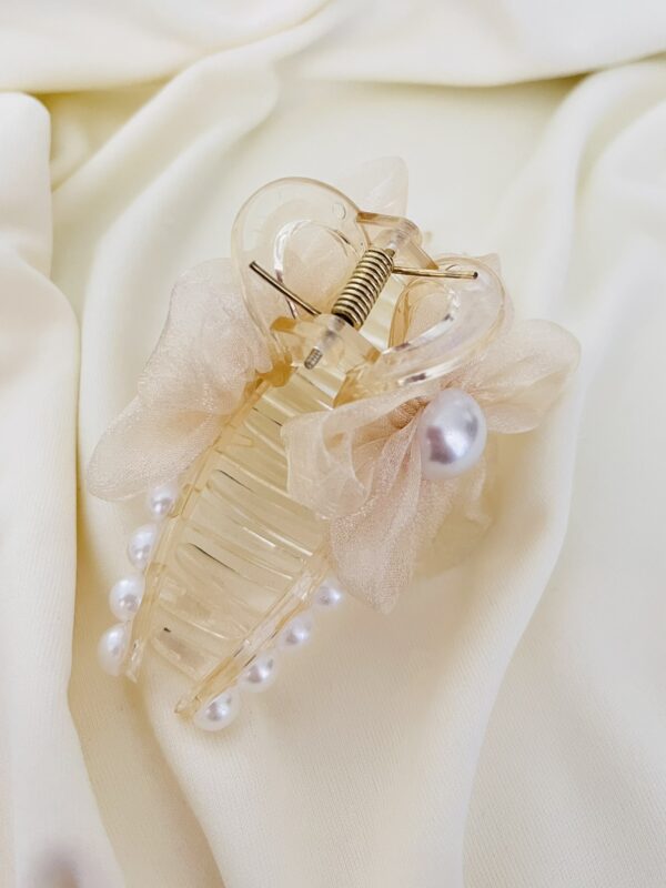 Presilha Flor Organza e Pérolas - Imagem 4